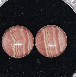 2/$25 Natural Rhodochrosite Sterling Stud Earrings
